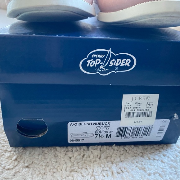 Sperry Topsider x J.Crew Pink Boatshoes Ribbon Laces 7.5 $98 EUC - Picture 5 of 5